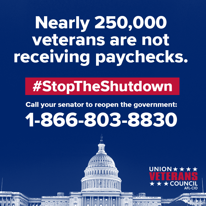 Call To Action-Stop the Shutdown | Union Veterans Council